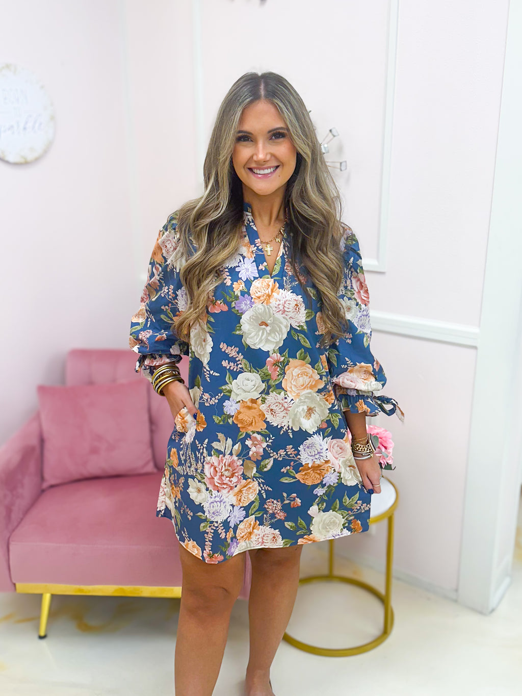 Reminiscing Dress Slate Floral