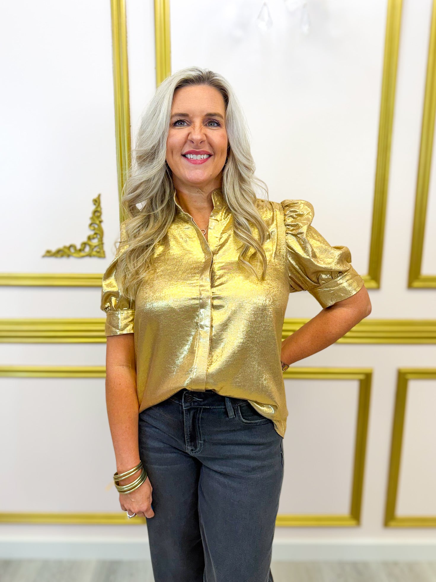 Luxe Gilded Top - Gold