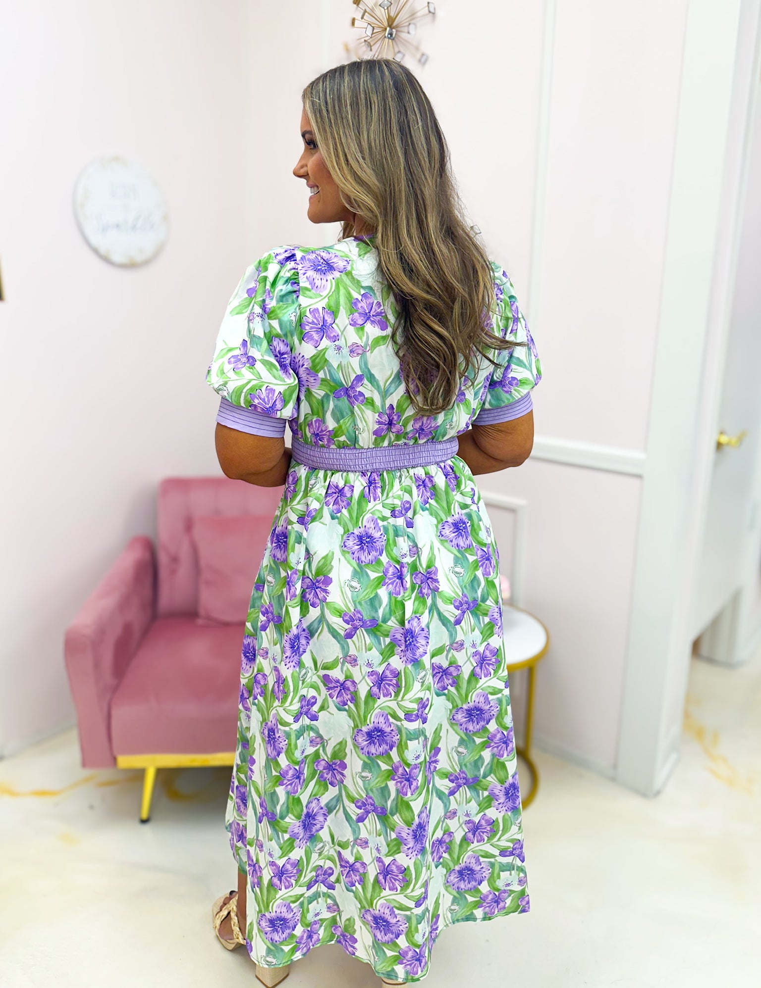 Bloom and Belong Midi Dress - Lavender