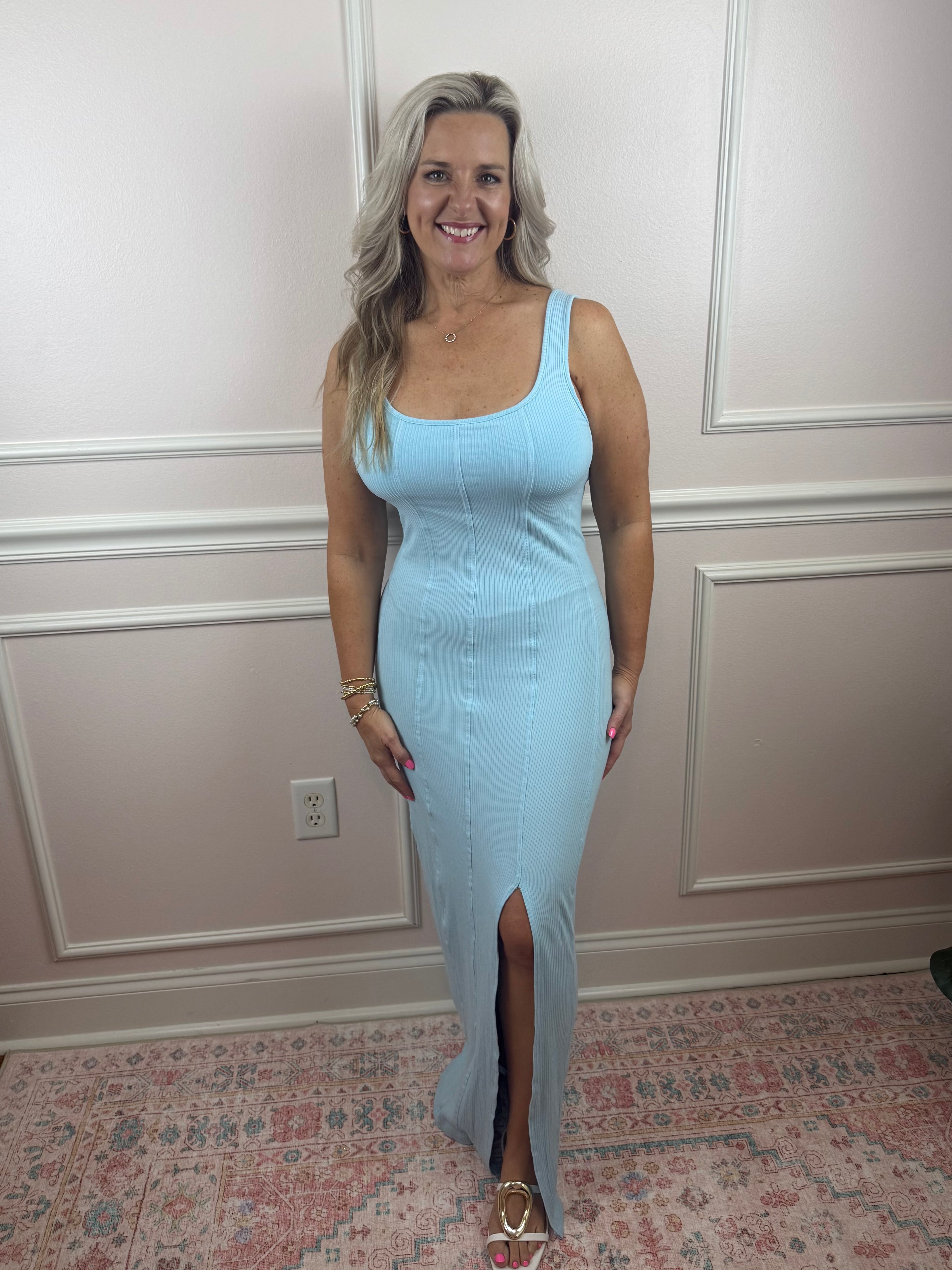 Last Wave Maxi Dress Blue