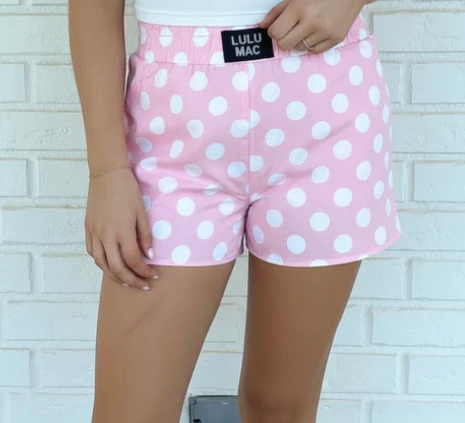 Lulu Mac Polka Dot Shorts - Light Pink