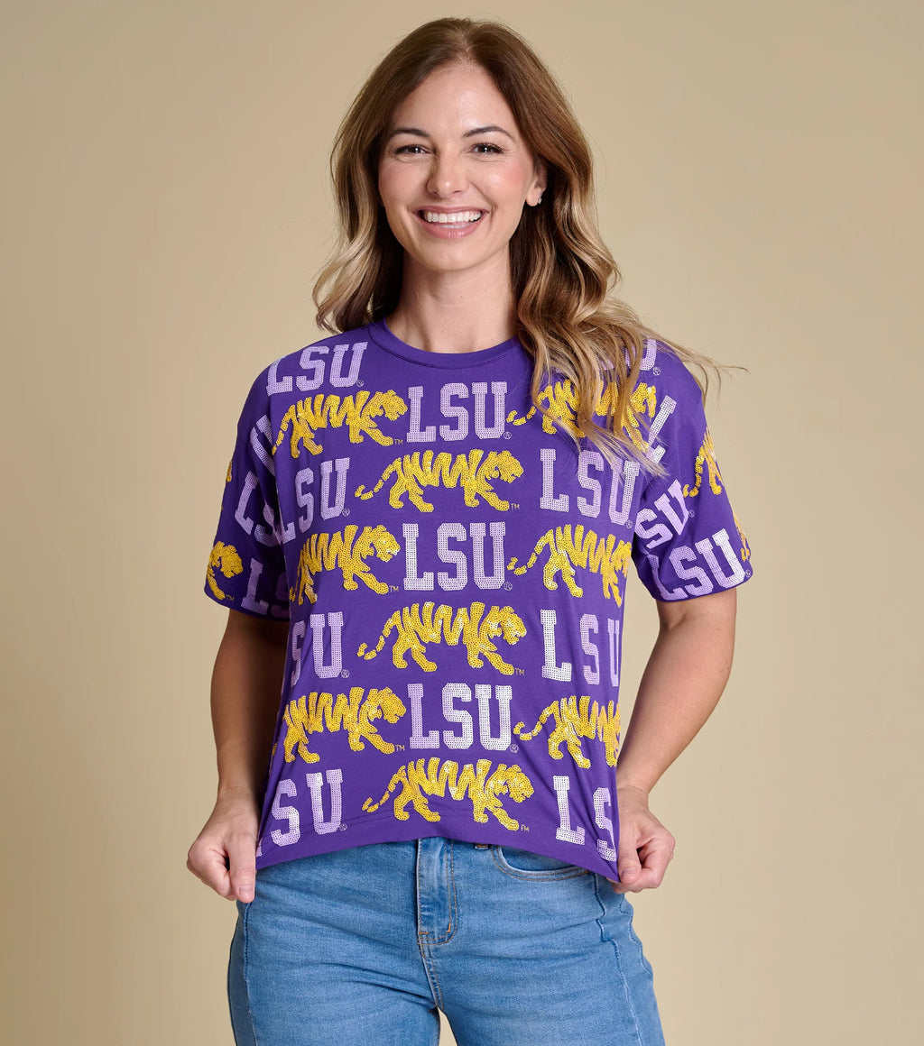 The Sequin Repeat Tee LSU