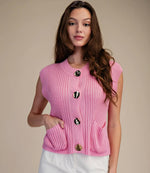 Chic Closure Vest Top Pink
