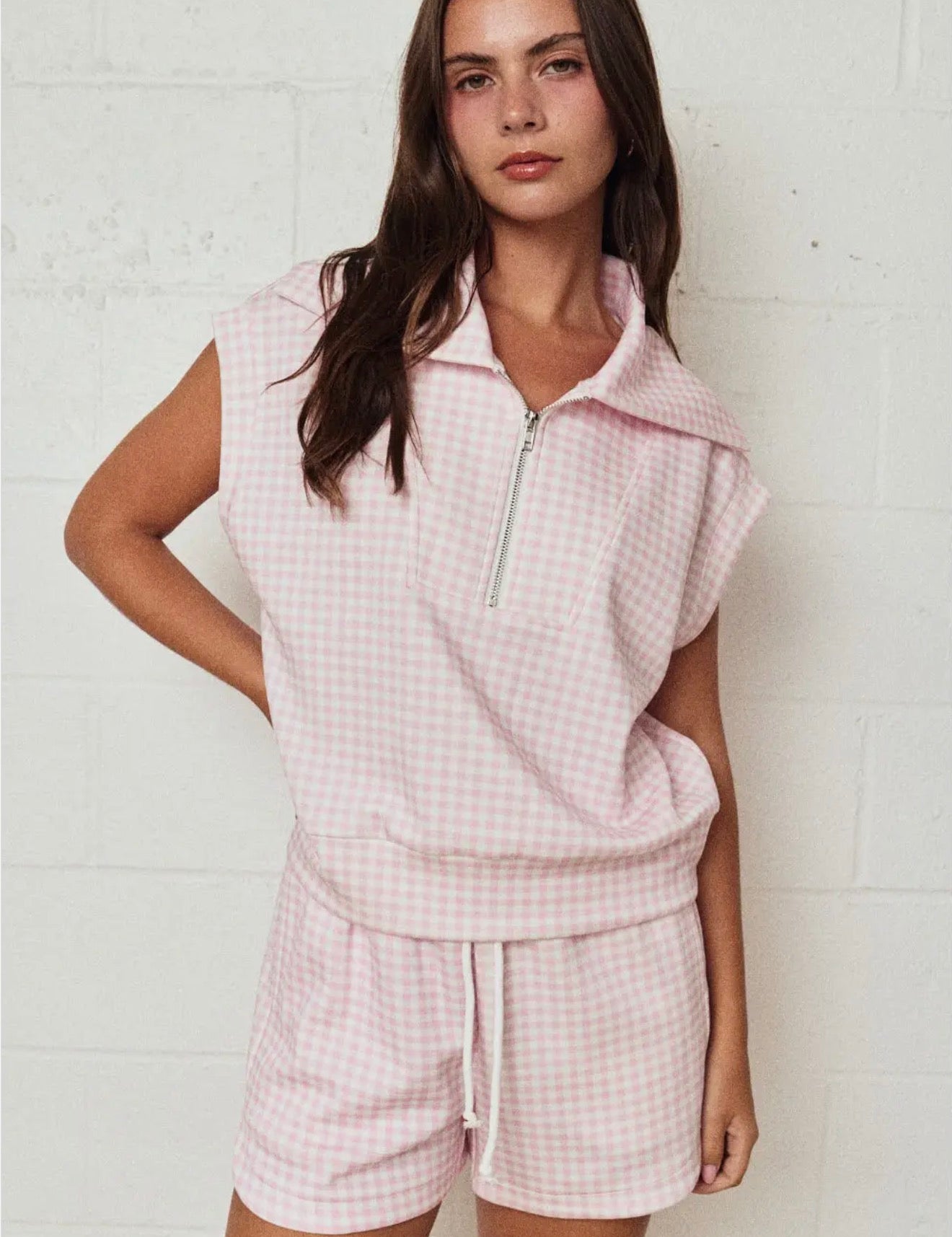 Pretty In Gingham Set - Pink