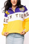QOS Licensed Quarter Zip Colorblock Sweatshirt