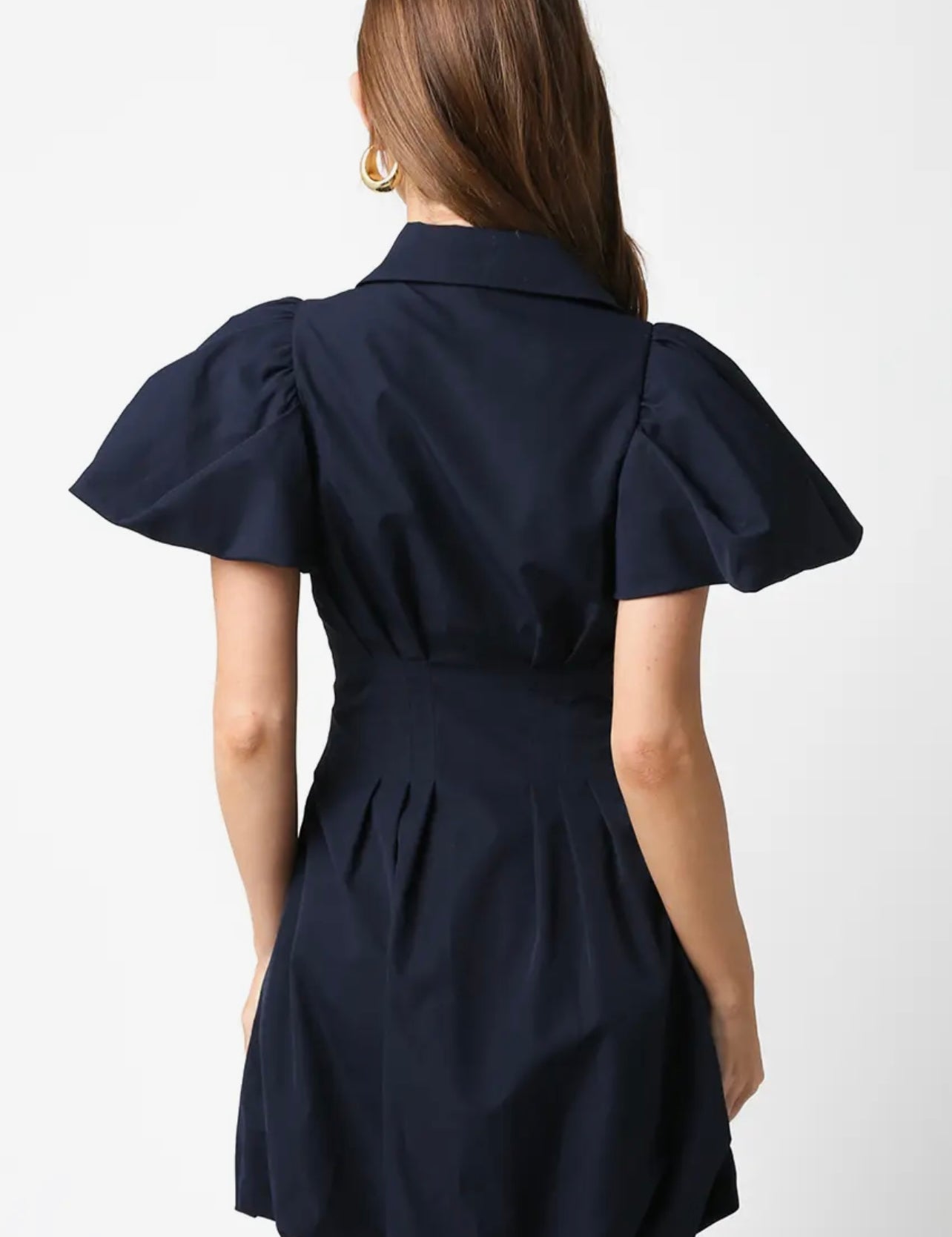 Sculpted Bubble Mini Dress - Navy