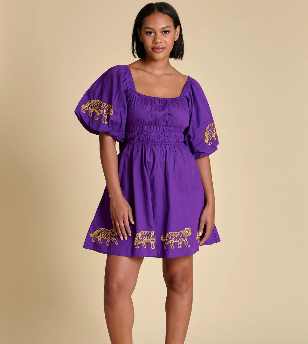 The Puff Sleeve Dress LSU Purple