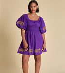 The Puff Sleeve Dress LSU Purple