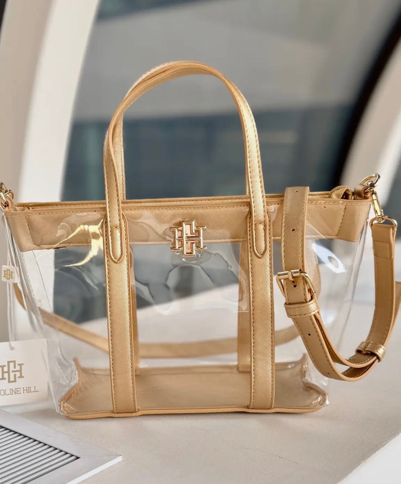 Molly Clear Mini Tote Bag - Gold