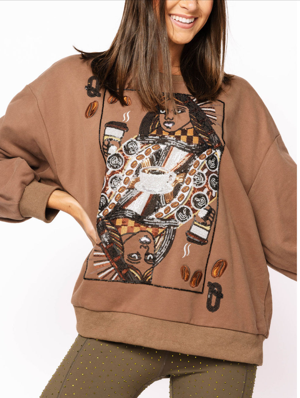 QOS Brown Queen Of Coffee Sweatshirt