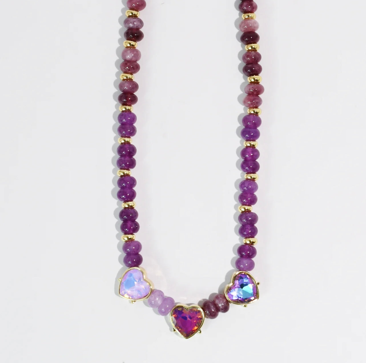 All Hearts Necklace - Purple