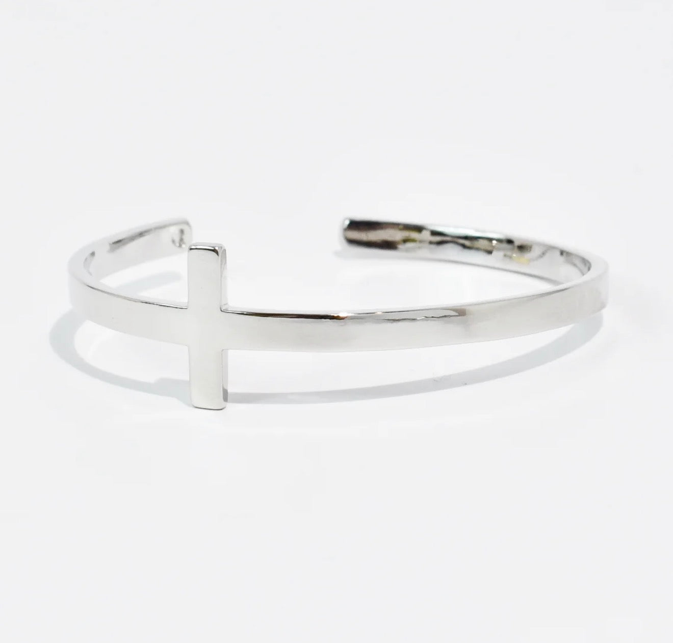 Cross Bangle - Silver