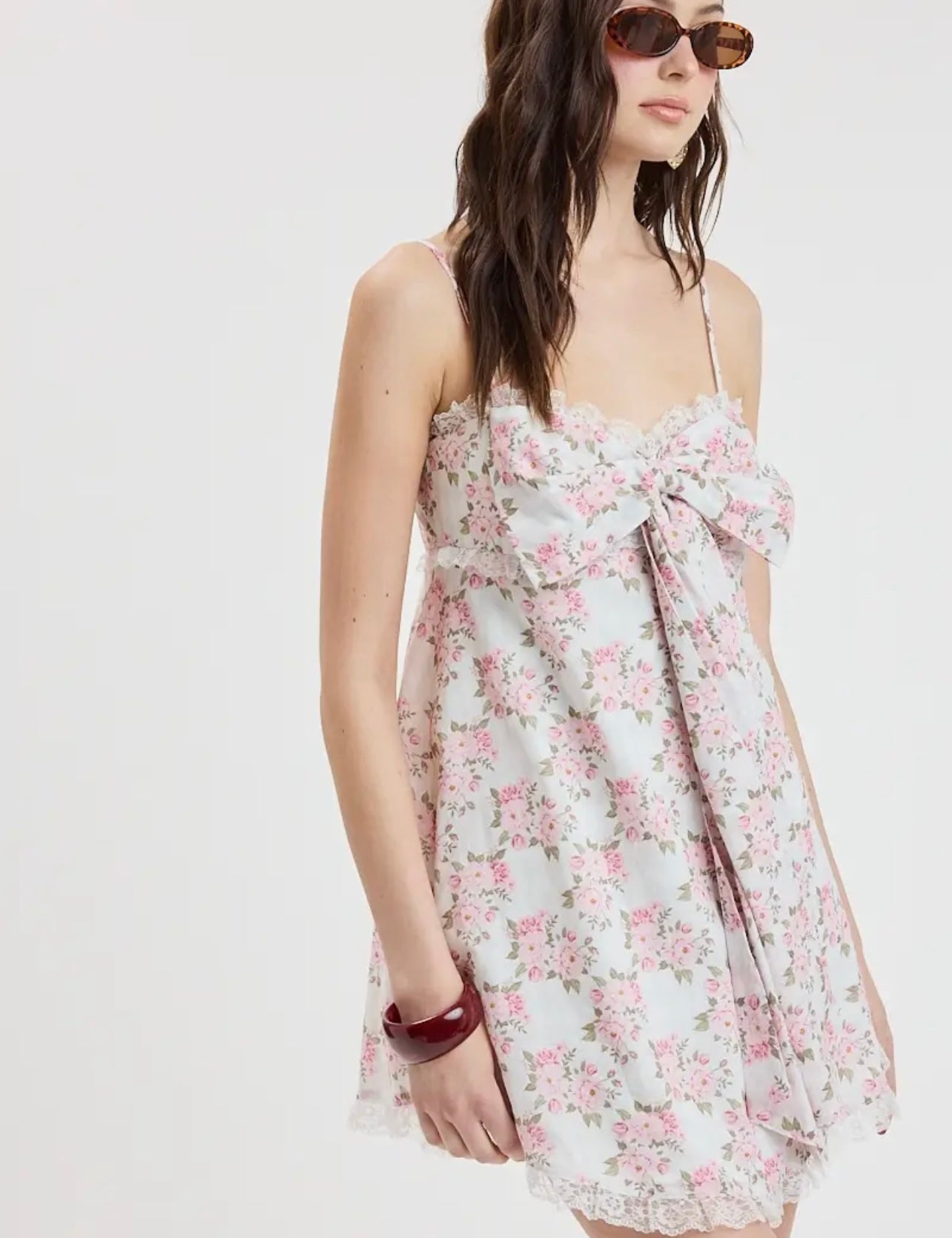 Ivy Bow Mini Dress - Pink