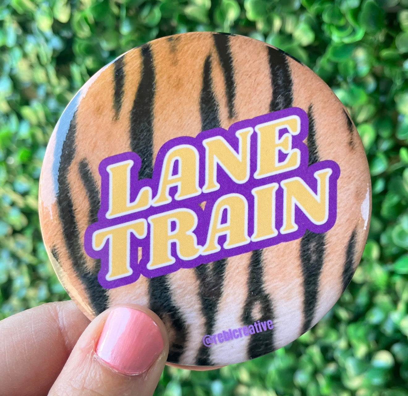 Lane Train Button - Tiger Stripe