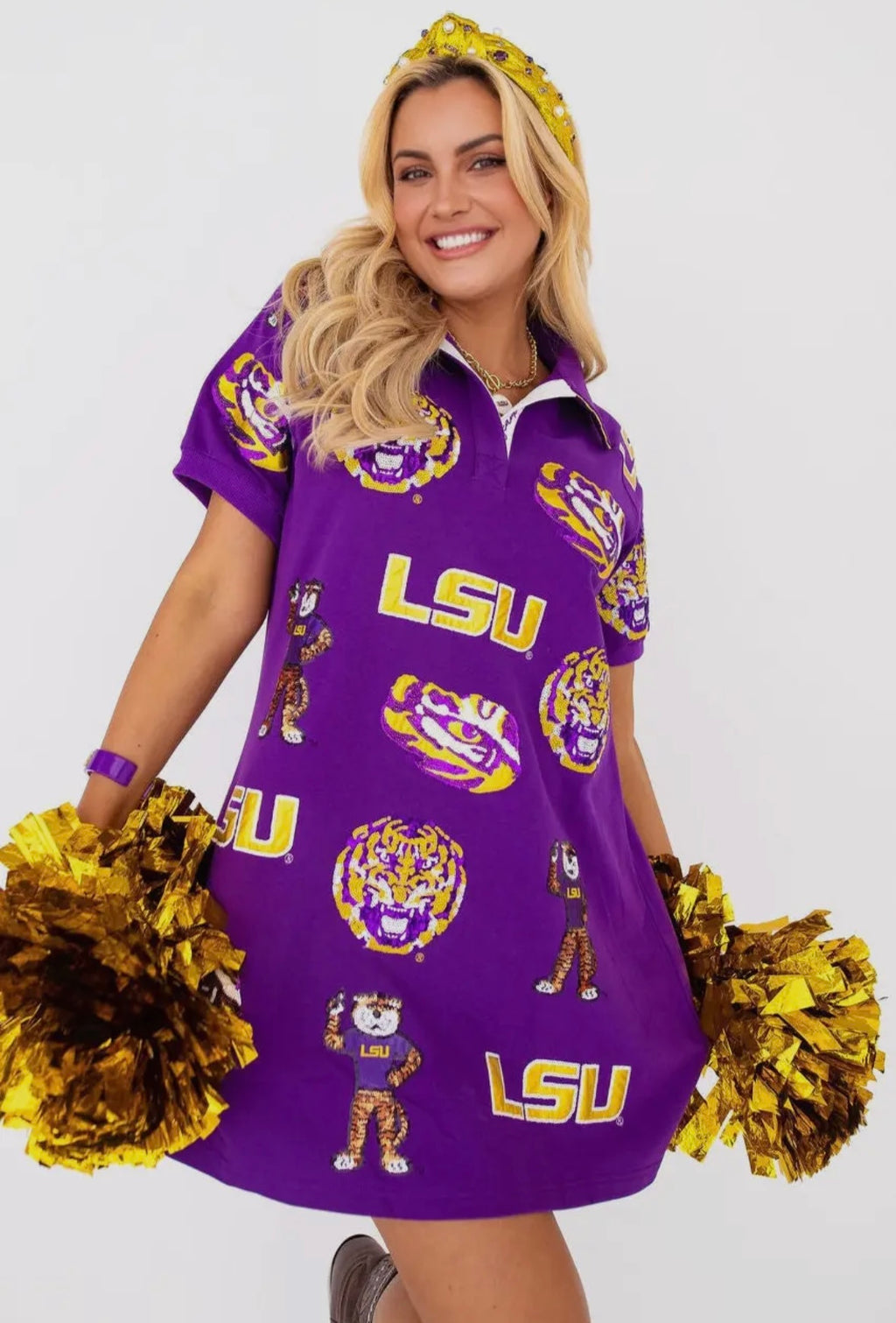 LSU Sequin Logo Dress