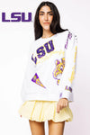 QOS Licensed LSU Big Icons Scattered Sweatshirt