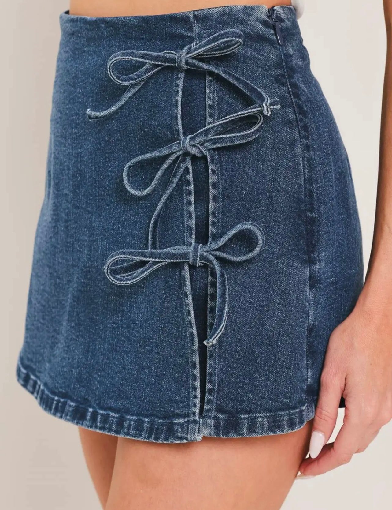 Weekend Out Denim Skort - Dark Wash