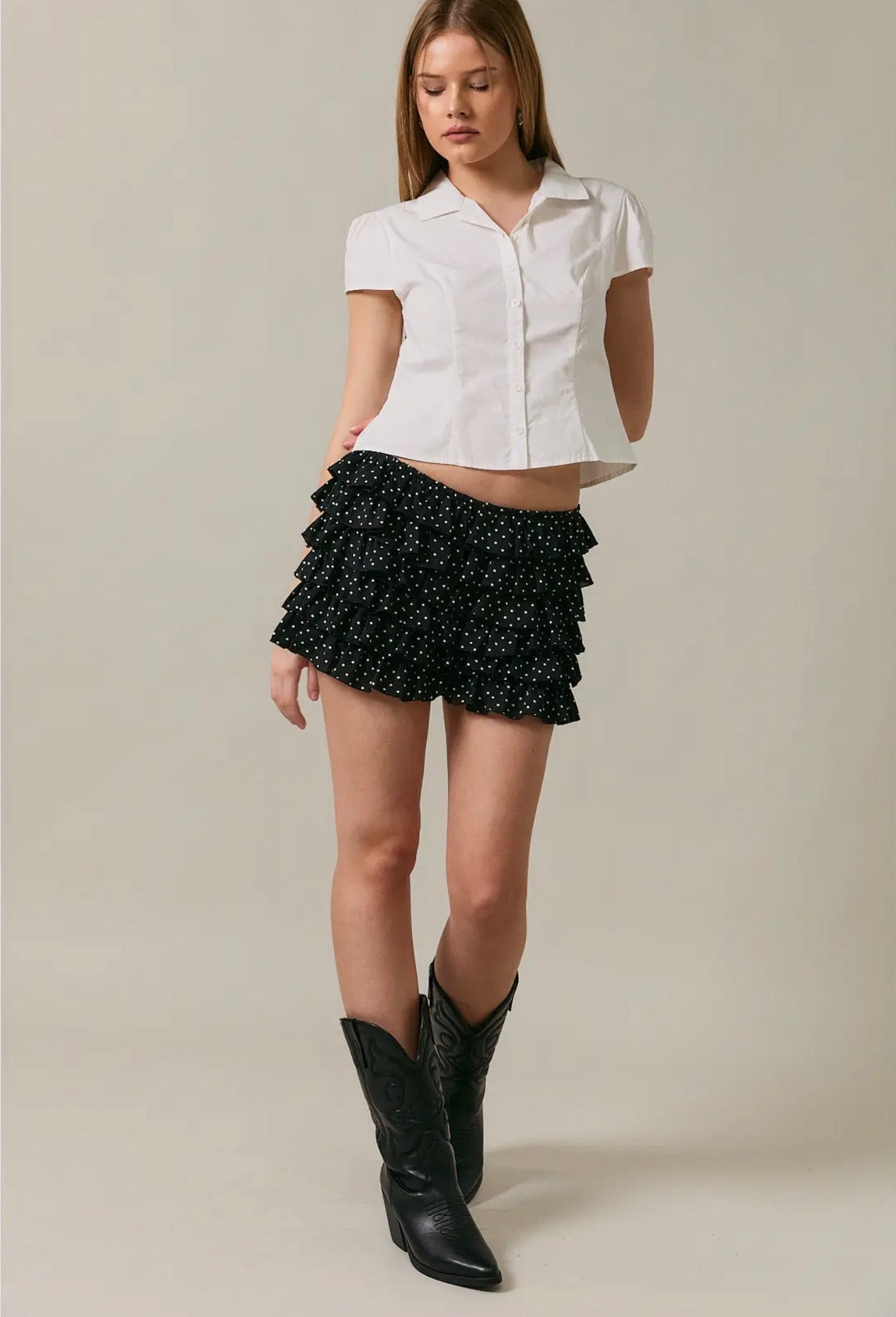 Sweet Spot Ruffle Shorts - Black