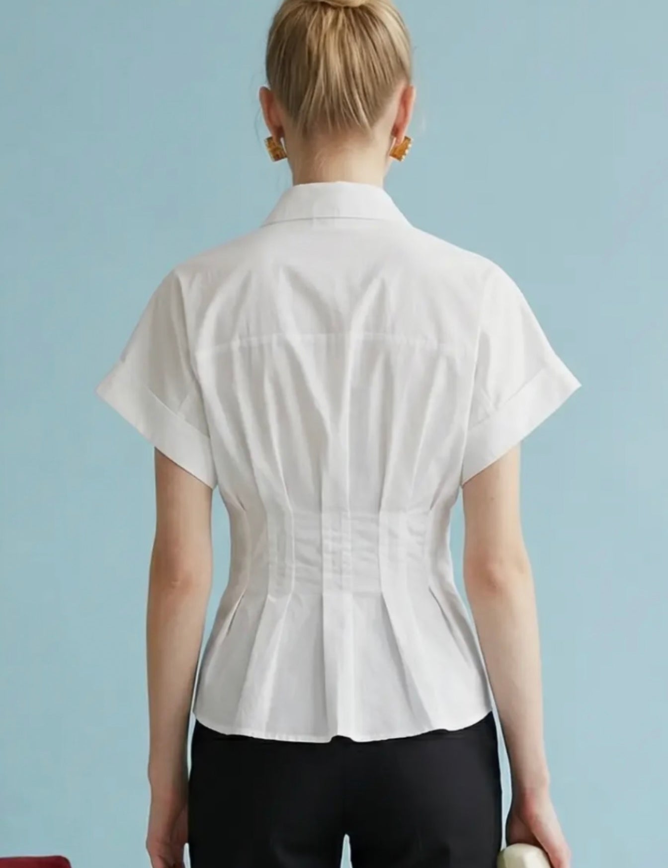 Graceful Peplum Top - Off White