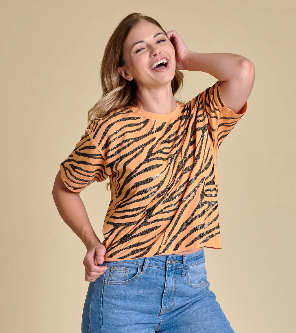 The Sequin Repeat Tee Tigers