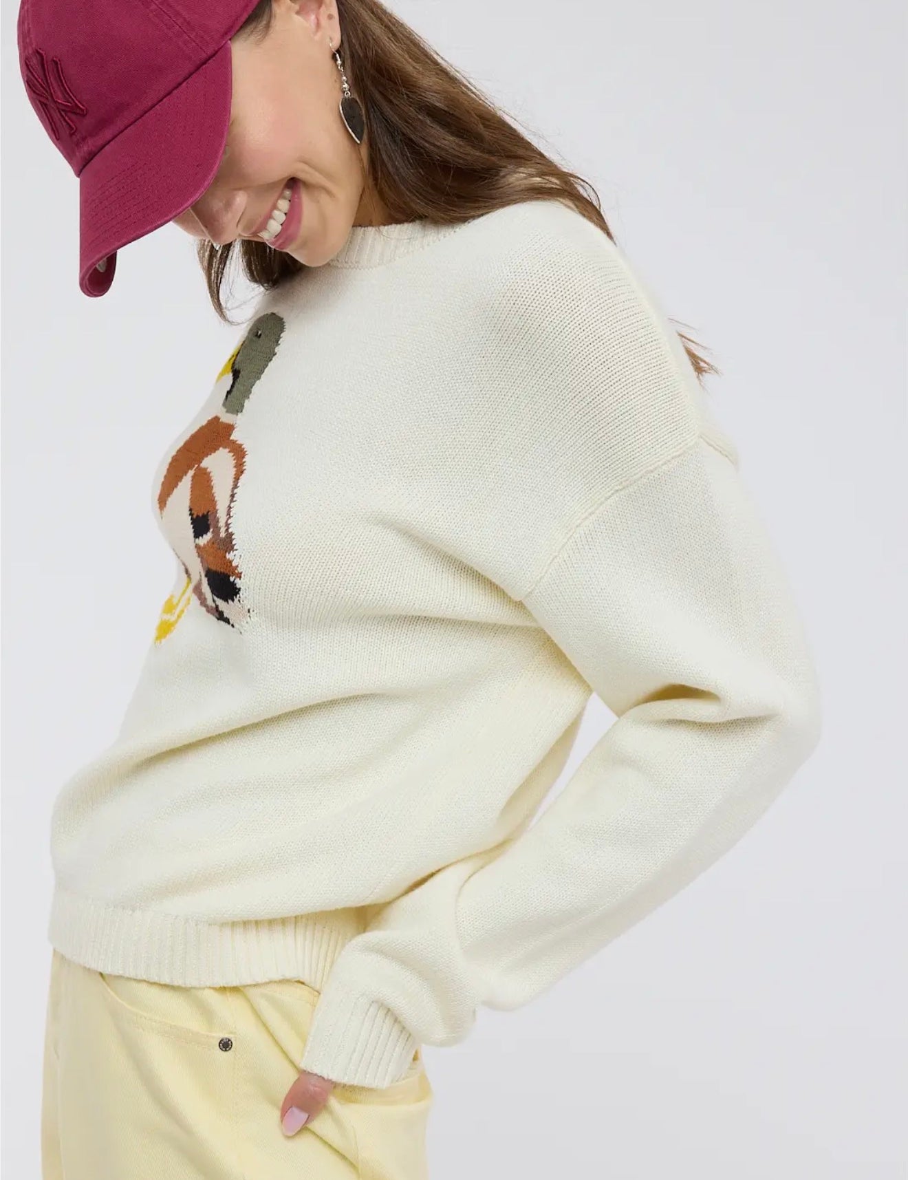 Sweet Mallard Sweater Top - Cream
