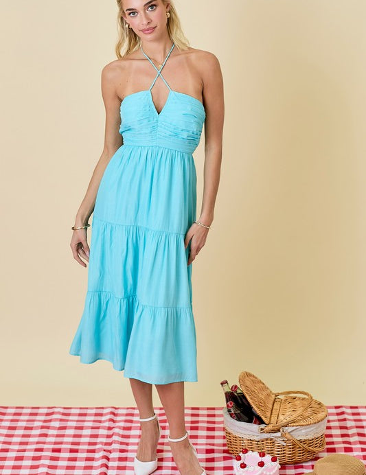 Let It Go Midi Dress Blue