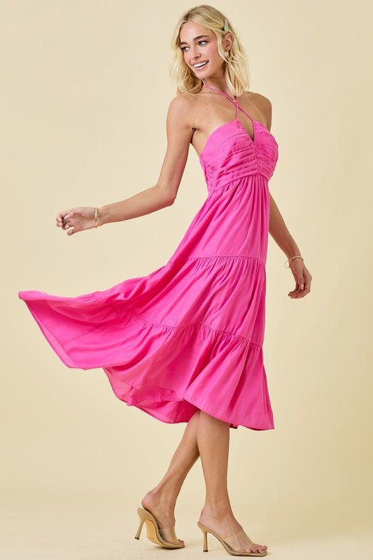 Let It Go Midi Dress Pink