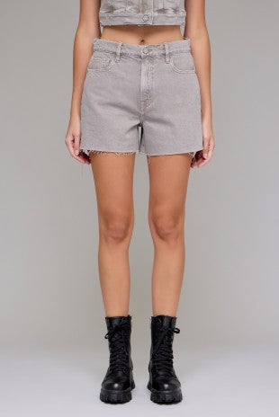 Ava A-Line Gray Denim Shorts