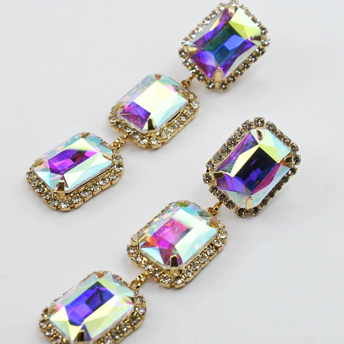 Glitz and Glam Statement Earring - Iridescent