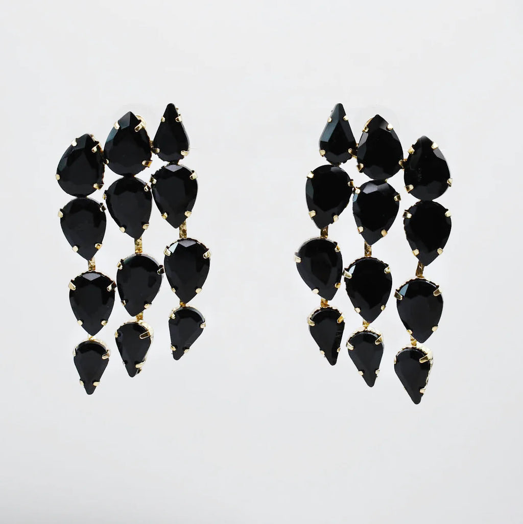 Gilded Luxe Earrings - Black