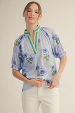 Warmer Plans Top - Blue