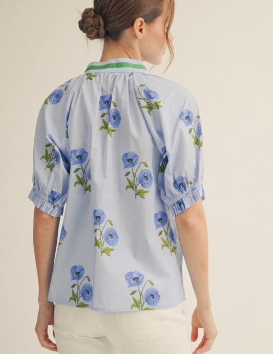 Warmer Plans Top - Blue
