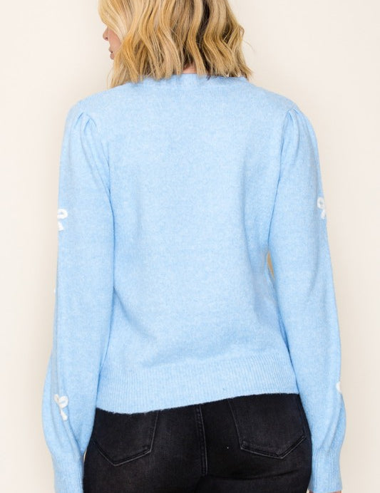 Bowtique Knots Sweater Blue
