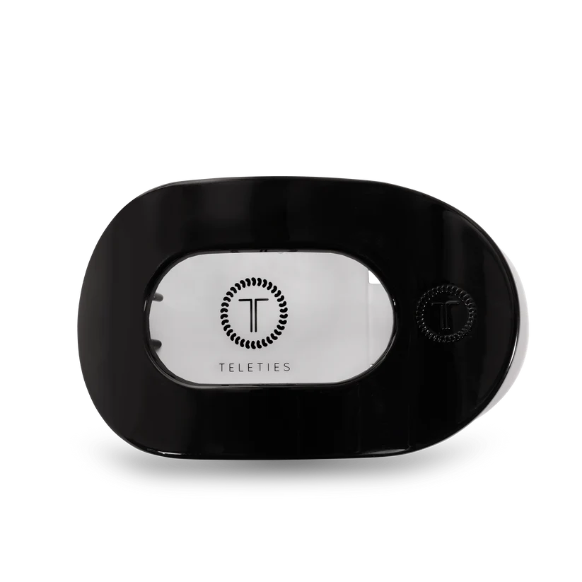 Teleties-Jet Black Flat Round Clip Large
