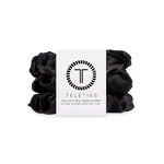 Teleties-Jet Black Silk Scrunchie Large