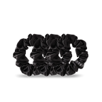 Teleties-Jet Black Silk Scrunchie Large