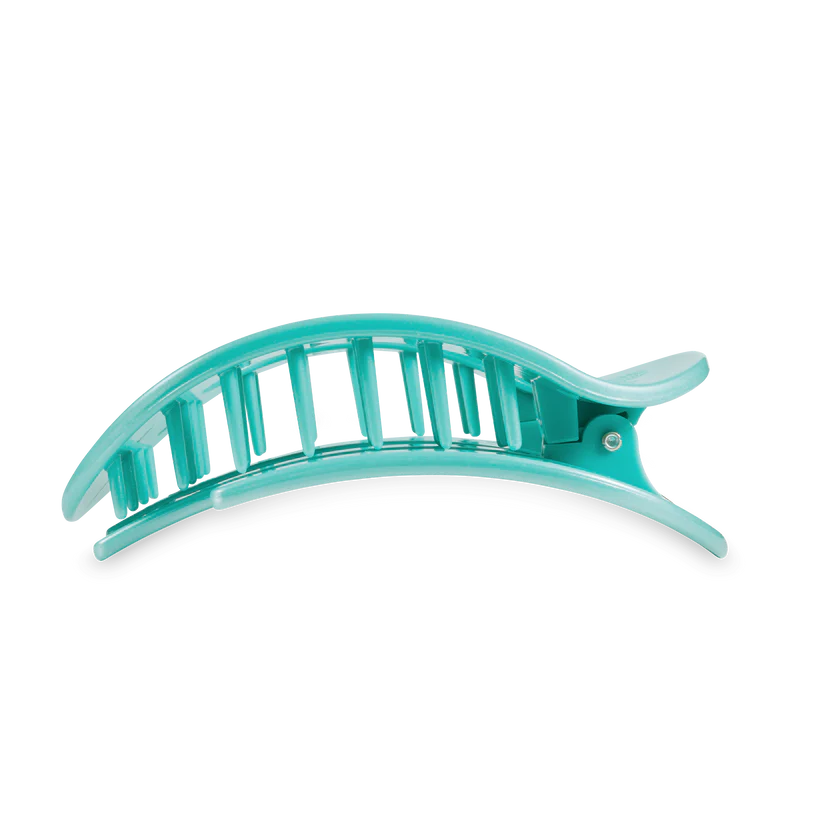 Teleties-Totally Turquoise Flat Round Clip Large