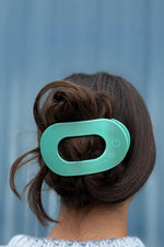 Teleties-Totally Turquoise Flat Round Clip Large