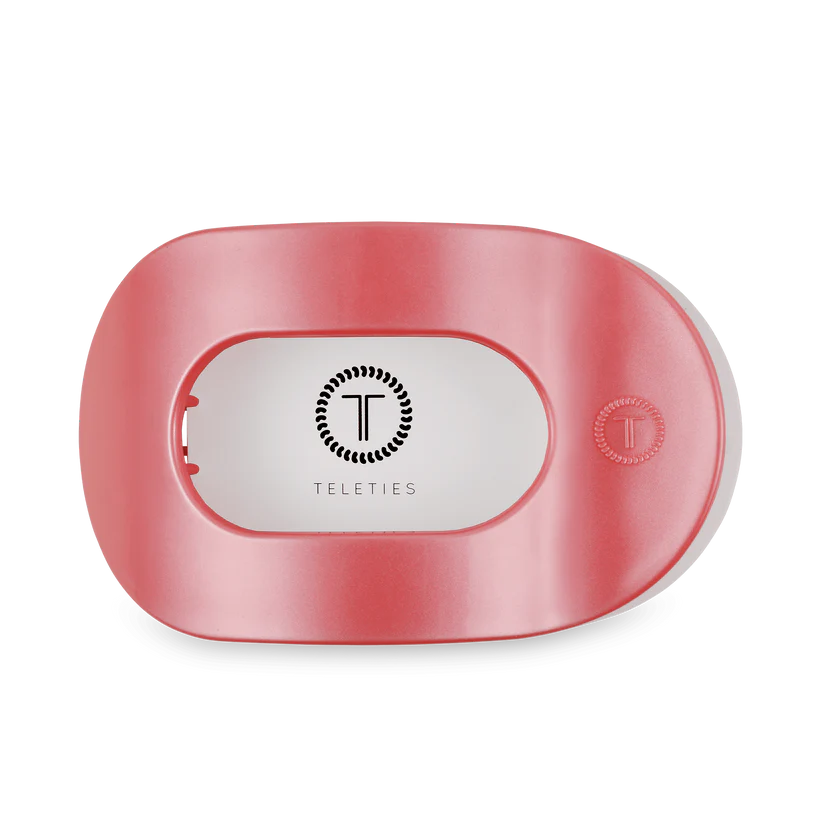 Teleties-Calming Coral Round Flat Clip Large