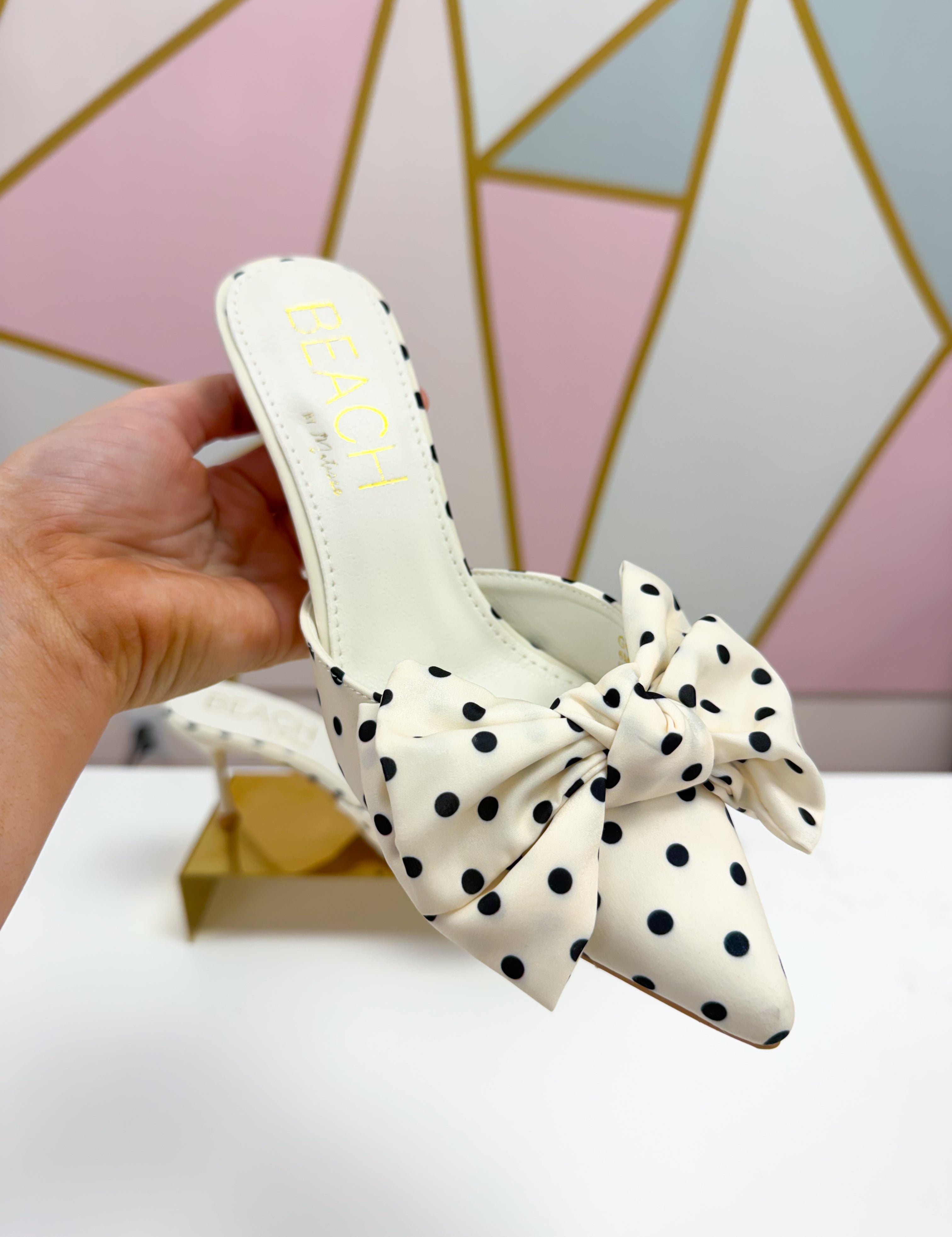 Goldie Heels - White Dot