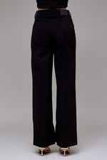 Ella High-Rise Suede Black Jeans