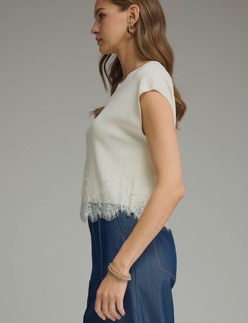 Soft Luxury Lace Top - Cream