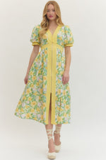Bloom and Belong Midi Dress - Yellow