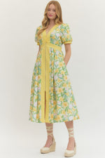 Bloom and Belong Midi Dress - Yellow