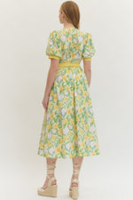 Bloom and Belong Midi Dress - Yellow