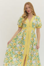 Bloom and Belong Midi Dress - Yellow