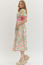 Bloom and Belong Midi Dress - Pink