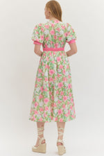 Bloom and Belong Midi Dress - Pink