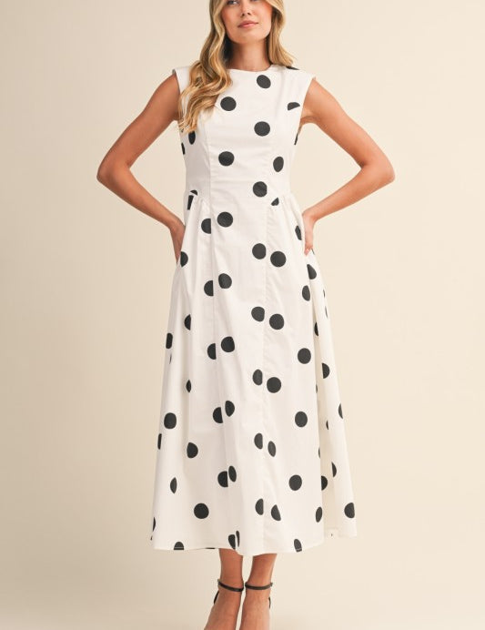 Polka Dot Probs Midi Dress