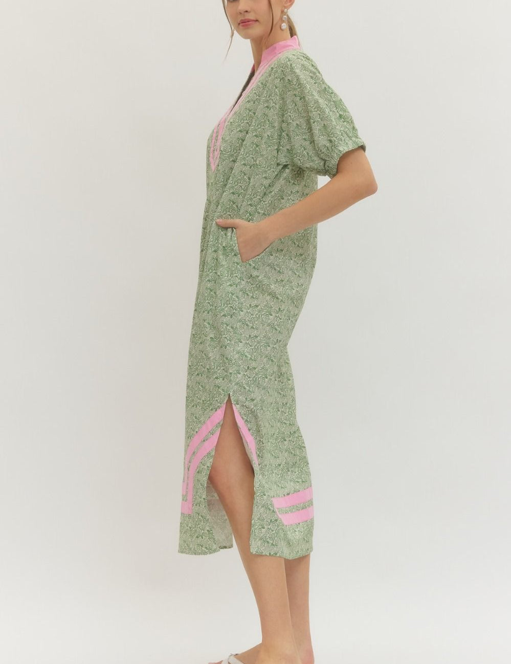 Grace in Bloom Midi Dress - Green